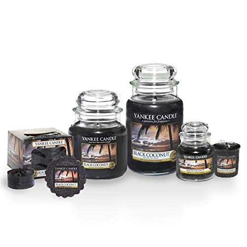 Yankee Candle Black Coconut Vela Aromática en Frasco Pequeño, Negro, 104g