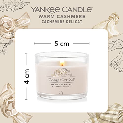 Yankee Candle Juego de velas perfumadas para regalo, Velas votivas rellenas de cachemira caliente, Mezcla de cera de soja, 3 unidades (1701428E)