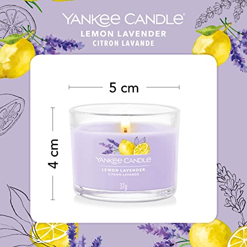 Yankee Candle Juego de velas perfumadas para regalo, Velas votivas rellenas de lavanda de limón, Mezcla de cera de mezcla de soja, 3 unidades (1686369E)