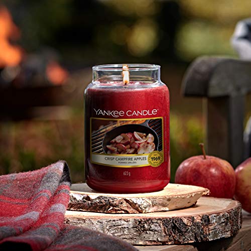 Yankee Candle Vela aromática en vaso de cristal (grande) | manzanas Crisp Campfire | Duración de combustión de hasta 150 horas