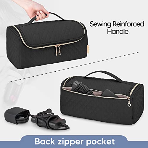 Yarwo Bolsa para Plancha de Pelo, Estuche de Viaje Compatible con Planchas para el Pelo Corrale, Bolsa para Cepillo Eléctrico Alisador de Pelo y Accesorios, Negro, (DISEÑO Patentado)