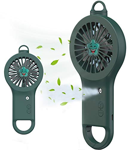 YDI 2 EN 1 Exterior Ventilador Portátil con Pulverizador, Batería Recargable Mano Niebla de Agua 3 Velocidades Ventilador para Actividades al Aire Libre, Viajes, Senderismo y Acampada