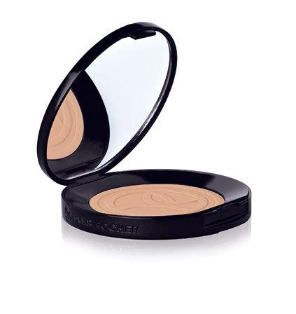 Yves Rocher COULEURS NATURE - Polvos compactos para la piel, color beige moyen, 1 bote de espejo de 10 g y esponjas