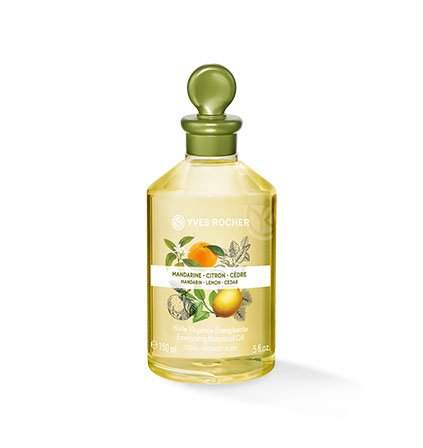 Yves Rocher LES PLAISIRS NATURE - Aceite vegetal para masajes corporales, mandarina, limón y cedro, 1 frasco de 150 ml