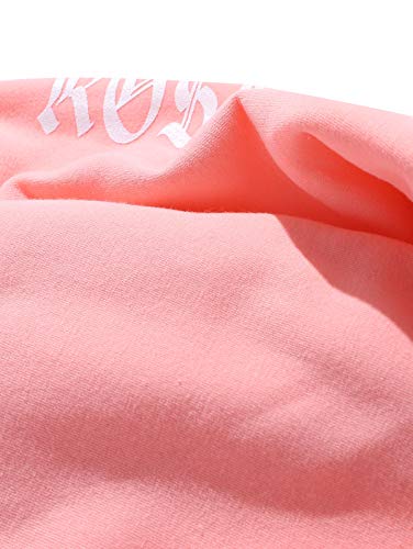 ZAFUL Sudadera con capucha para hombre con diseño de rosas y bolsillo de canguro, con cordón y capucha para conducir a un lado, impresión gráfica de flores, Rosa., M