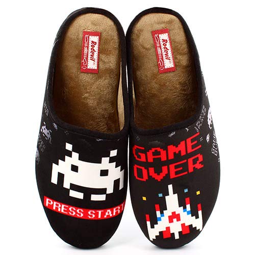 Zapatillas inspiradas en Space Invaders cómodas Andar por casa - Gamer Retro (Numeric_44)