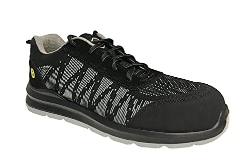 Zapatos de Seguridad Hombre Mujer Homologado. Suela Antiestática y Puntera Fibra Vidrio. Calzado Seguridad Deportivo Indra S3 BEEWORK Unisex (Gris, Numeric_45)