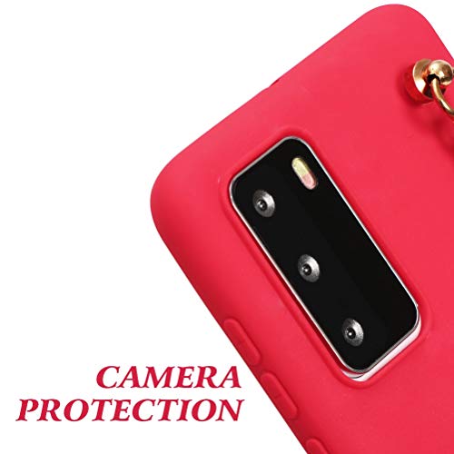 ZhuoFan Navidad Funda para Huawei P30 Lite New Edition / P30 Lite Cárcasa Silicona con Dibujos 3D Muñecas Navidad Diseño Ultrafina Suave TPU Antigolpes de Protector Piel Pulsera Case, Rojo