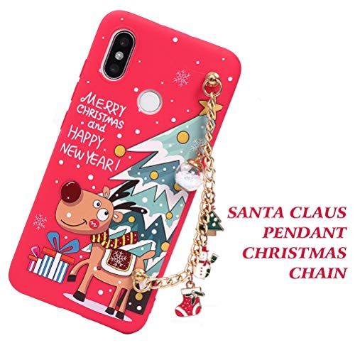 ZhuoFan Navidad Funda para Xiaomi Redmi Note 7/7 Pro Cárcasa Silicona con Dibujos 3D Navidad Diseño Ultrafina TPU Antigolpes de Protector Piel Pulsera Case para Xiaomi Redmi Note 7/7 Pro, Navidad