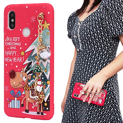 ZhuoFan Navidad Funda para Xiaomi Redmi Note 7/7 Pro Cárcasa Silicona con Dibujos 3D Navidad Diseño Ultrafina TPU Antigolpes de Protector Piel Pulsera Case para Xiaomi Redmi Note 7/7 Pro, Navidad