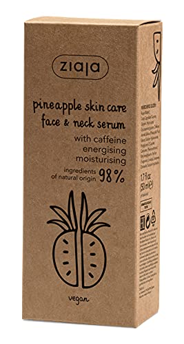 Ziaja Piña Serum Con Cafeína Para Rostro Y Cuello, color Blanco, 50 ml