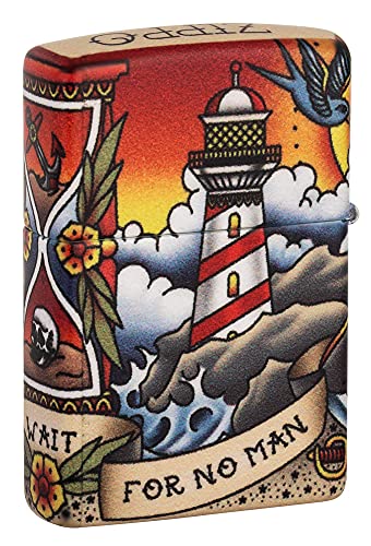 Zippo Classic Pocket Lighter Model 49532 - 540 Nautical Tattoo Design - | Windproof | Metal Material - Cream