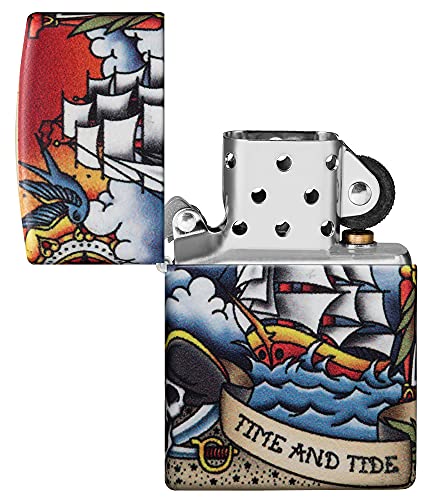 Zippo Classic Pocket Lighter Model 49532 - 540 Nautical Tattoo Design - | Windproof | Metal Material - Cream