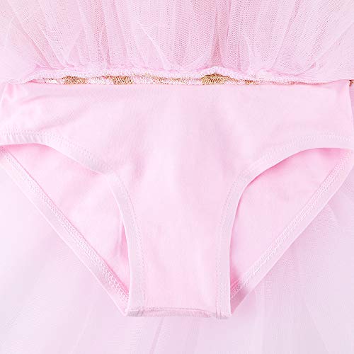 ZNYUNE Niña Tutu Vestido de Ballet Danza Clásico 204 Encaje Rosa L para 4-5 años