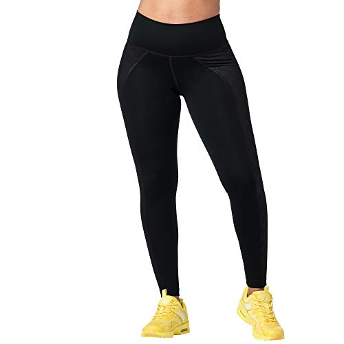 Zumba High Waisted for Women Dance Workout Butt Lifting Leggings, Bold Black 8, XS Womens