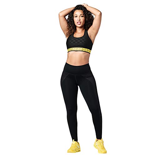 Zumba High Waisted for Women Dance Workout Butt Lifting Leggings, Bold Black 8, XS Womens