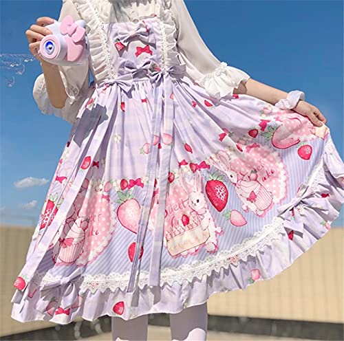 ZYONG Verano jsk Dulce Fresa Vestido Lolita Rosa niña Lolita op