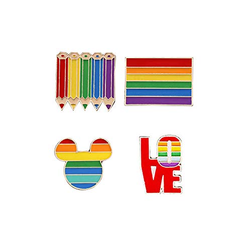 10 Piezas Bandera Insignias LGBT Broche, Solapa Regalo Broche de Metal, Broche de Orgullo Gay, para Suéteres, Bufandas, Pañuelos, Vestidos, Trajes, Bolsos, Mochilas