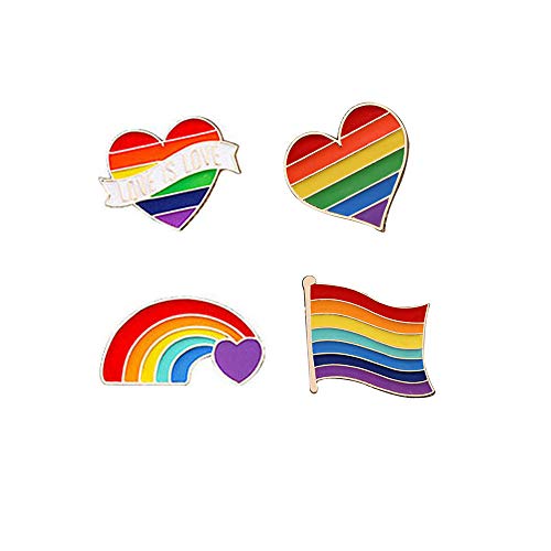 10 Piezas Bandera Insignias LGBT Broche, Solapa Regalo Broche de Metal, Broche de Orgullo Gay, para Suéteres, Bufandas, Pañuelos, Vestidos, Trajes, Bolsos, Mochilas