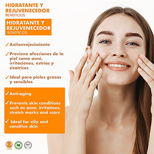 100 ml - Aceite de Jojoba BIO + Prensado en Frío. Aceite jojoba antioxidante, antienvejecimiento. Aceite corporal hidratante. Piel y aceite cabello grasos. Jojoba Oil Puro y Natural.