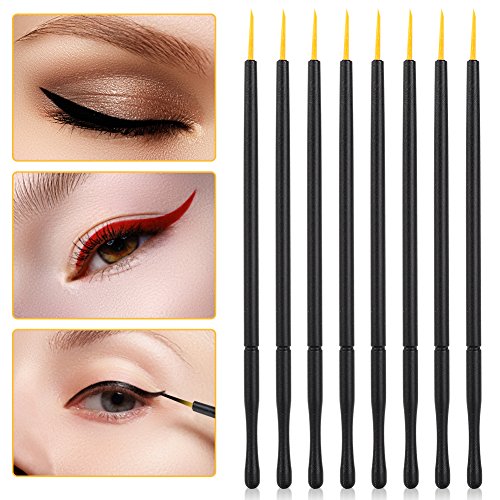 100pcs Pincel Delineador de Ojos Desechable, Pinceles Delineador de Ojos, Aplicador Maquillaje Delineador de Ojos Varitas Cabeza Dura Delineador de Ojos Pincel Líquido Sombra