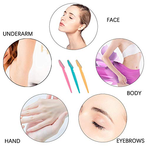 【12 Piezas】Eyebrow Razor, Maquinillas de cejas, Cuchillas Afeitar de Cejas Rasuradora de Pelo Facial para Mujer Depilatorio portátil facial con cubierta de precisión para mujer y hombre