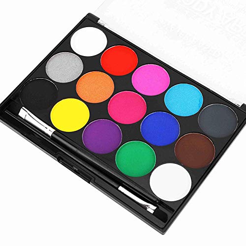 15 colores de pintura facial segura y no tóxica para cara y cuerpo Pintura profesional a base de aceite para suministros de pintura de fiesta de maquillaje de Halloween