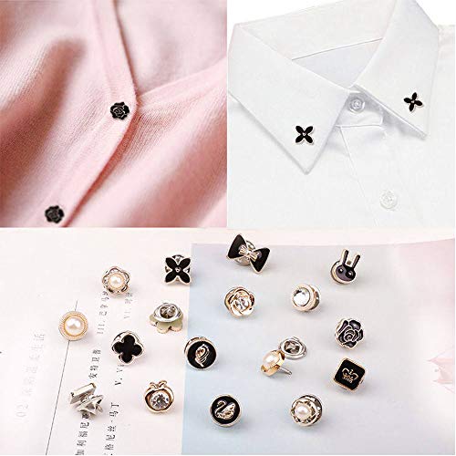 20 Piezas Mujer Camisa Broche Botones, Broche de Seguridad para Camisa, Botones de Exposición Accidental, para Bolsas Mochilas Chaquetas Sombrero Ropa Vestido