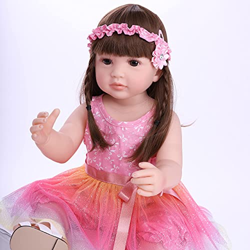 22 Pulgadas 55 cm Muñeca Reborn Realista Suave Cuerpo Completo Silicona Bebés Reborn Niñas Niño Recién Nacido Muñeca Juguetes Regalo para Niños