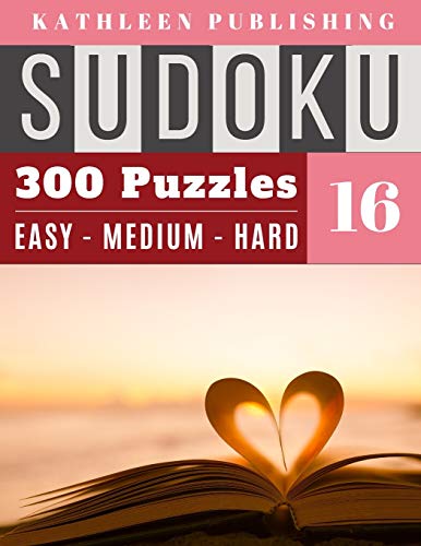 300 Sudoku Puzzles: seniors love sudoku 300 valentines day puzzle | 3 diffilculty - 100 Easy 100 Medium 100 Hard for Beginner to Expert | My ... Grandpa Made in USA: 16 (Giant sudoku book)