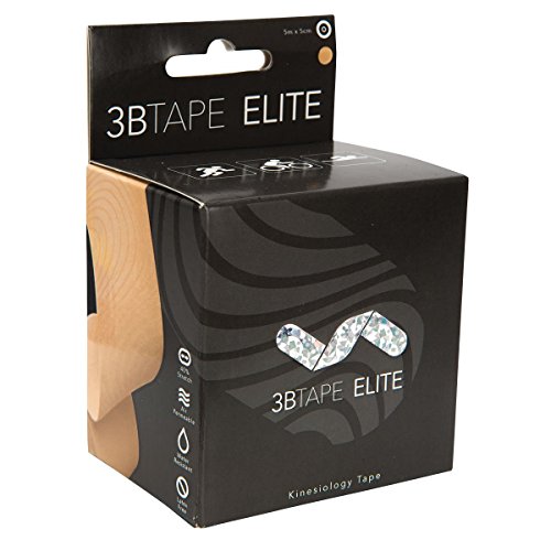 3B TAPE ELITE (5m x 5cm) - Cinta de Kinesiología, Cinta de Soporte Elástico para Músculos y Articulaciones dedicada al Deporte, Ejercicio, Recuperación de Lesiones y Dolor Muscular - Beige