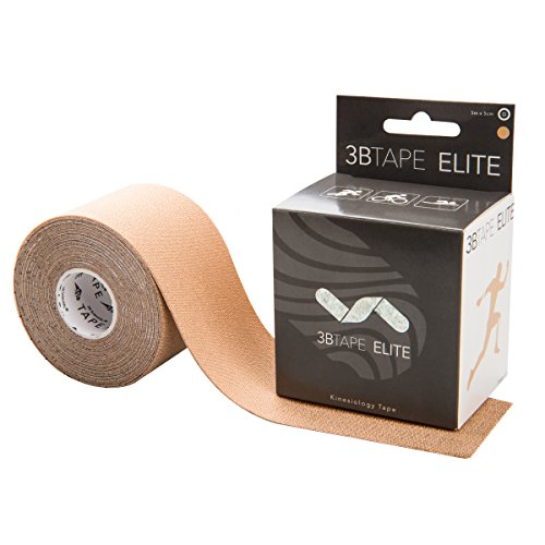 3B TAPE ELITE (5m x 5cm) - Cinta de Kinesiología, Cinta de Soporte Elástico para Músculos y Articulaciones dedicada al Deporte, Ejercicio, Recuperación de Lesiones y Dolor Muscular - Beige