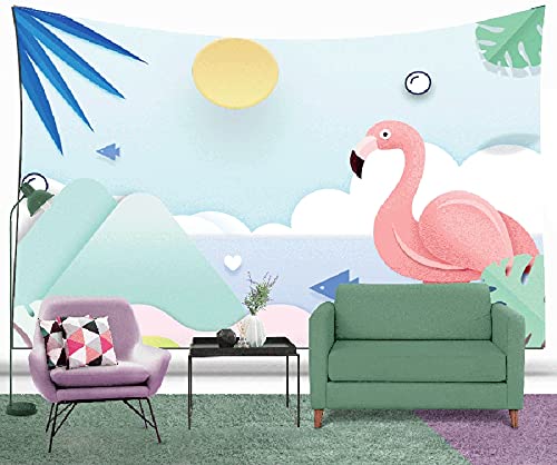 3D HD Inkjet Flamingo Series Tapiz Manta Sala de estar Dormitorio Decoración Tela de fondo Tela colgante Colgante de pared A4 100X150CM