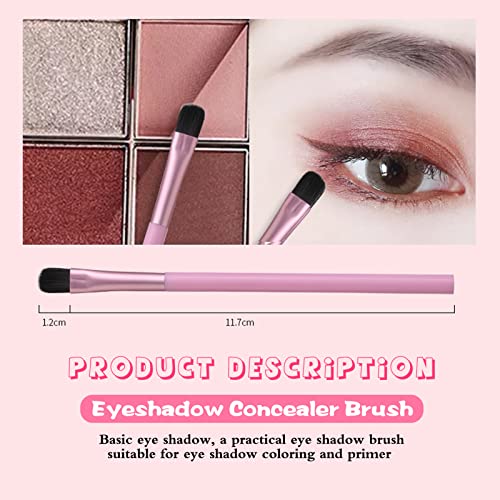 5 Pcs Brochas de Maquillaje Ojos, Pinceles Maquillaje PortáTiles Pincel Eyeliner Para Delineador De Ojos, Cejas, Corrector De Sombra De Ojos, Labios, Set De Brochas De Maquillaje De Fibra (Rosa)