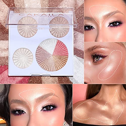 8 colores Paleta De Iluminadores De Maquillaje Coloretes , Polvos Bronceadores Highlighter Paleta Maquillaje Profesional, Altamente Pigmentados Colores Brillante - Vegano, Hipoalergénico