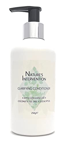 99% Natural ACONDICIONADOR EQUILIBRANTE - VINAGRE DE CIDRA, COCO, ARBOL DE TÉ Y EUCALIPTO - 250ml de NATURE'S INTERVENTION. Sin Sulfatos, Sin Parabenos, Sin Silicona. pH 5.5 Piel Sensible.