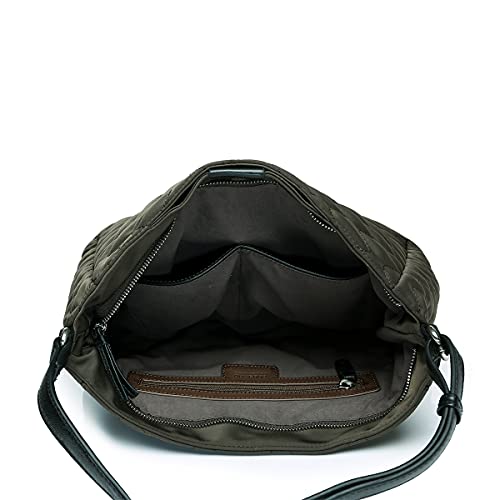 Abbacino bolso hobo de mujer de nylon y piel en marrón