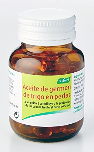 Aceite de germen de trigo | Aceite puro 100% sin refinar en perlas. Alto contenido en vitamina E - Antioxidante | 120 Perlas | A.Vogel