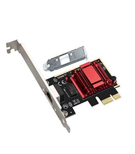 Adaptador de red PCIe RTL8125B 2.5GBase-T 2500/1000/100Mbps PCI Express Gigabit Ethernet RJ45 Controlador LAN compatible con Windows/Linux/MAC con perfil bajo