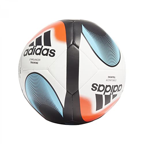 Adidas GK7716 STARLANCER TRN Recreational Soccer Ball Mens White/Black/Solar Red/Bright Cyan 5