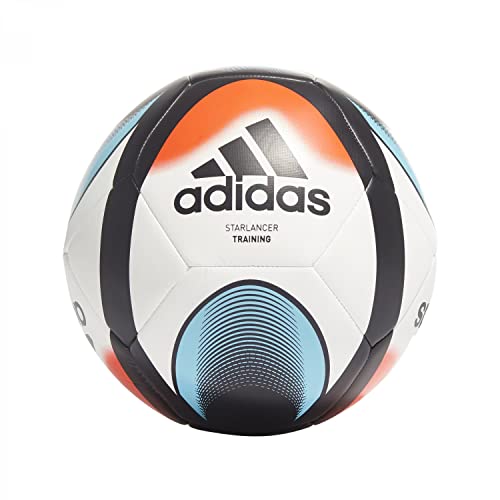 Adidas GK7716 STARLANCER TRN Recreational Soccer Ball Mens White/Black/Solar Red/Bright Cyan 5