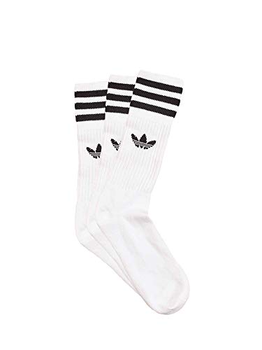 adidas Solid Crew, Calcetines Unisex Adulto, blanco/negro, 27-30, paquete de 3