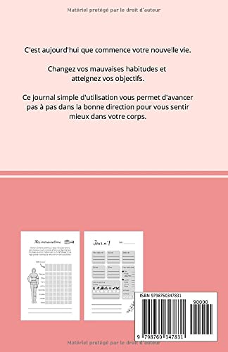 Agenda Minceur - Journal alimentaire et sportif à compléter pendant 12 semaines - Cahier de suivi de régime journalier perte de poids - journal alimentaire calorique et sportif