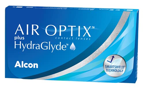 Air Optix plus HydraGlyde Lentes de contacto de reemplazo mensual, Pack de 6, R 8.6 mm, D 14.2 mm, -2.25 Diopt