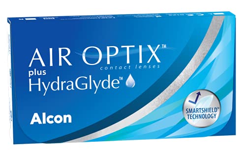 Air Optix plus HydraGlyde Lentes de contacto de reemplazo mensual, Pack de 6, R 8.6 mm, D 14.2 mm, -2.25 Diopt