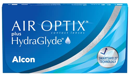 Air Optix plus HydraGlyde Lentes de contacto de reemplazo mensual, Pack de 6, R 8.6 mm, D 14.2 mm, -2.25 Diopt