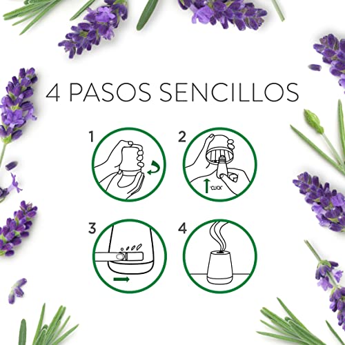 Air Wick Essential Mist Recambios de Ambientador Difusor de Aceites Esenciales para Casa con Aroma a Lavanda y Camomila, Pack de 3 Recambios