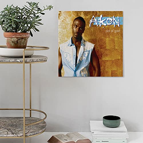 Akon Poster 7 - Póster de lona para dormitorio, decoración deportiva, paisaje, oficina, habitación, decoración, regalo, 40 x 40 cm