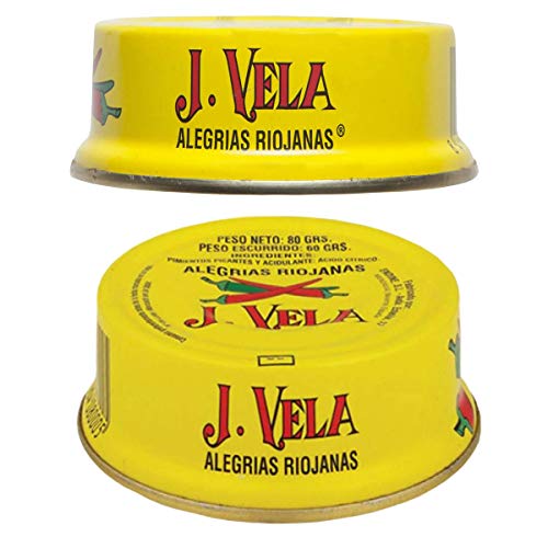 Alegrías Riojanas Pimientos Picantes Asados con Leña - Producto Artesano - Disfruta del Autentico sabor Picante de este Exquisito Pimiento (Lote 4 Latas)