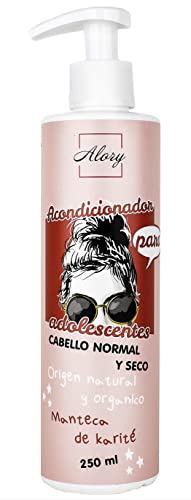 Alory Acondicionador con Manteca de Karité para adolescentes - 250ml. Para cabello normal y seco, no contiene parabenos y siliconas. Complementa muy bien el champú «ALORY».